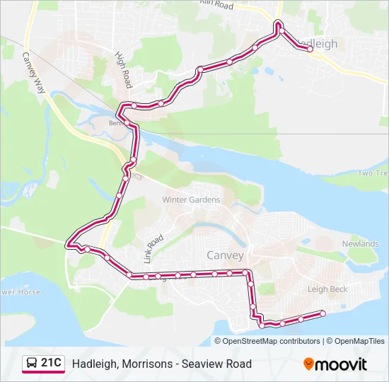 21C Bus Line Map