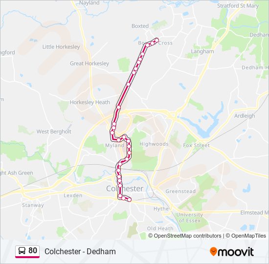 80 bus Line Map