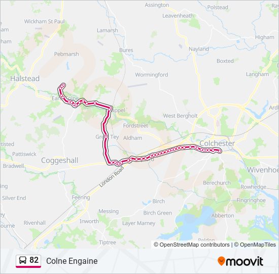 82 Bus Line Map