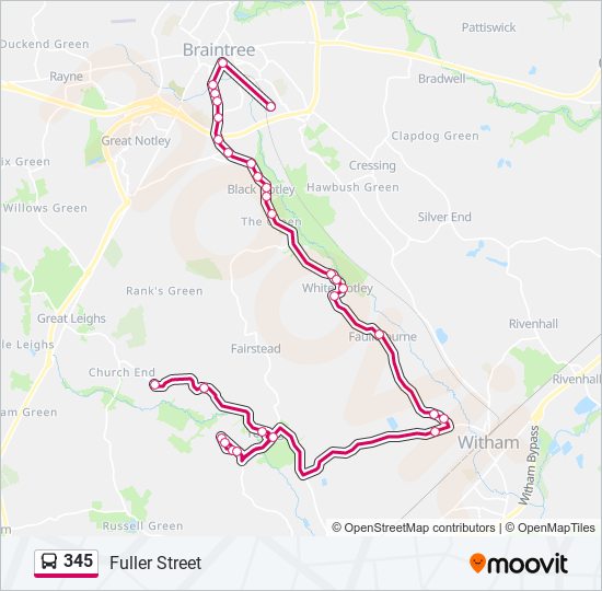 345 bus Line Map