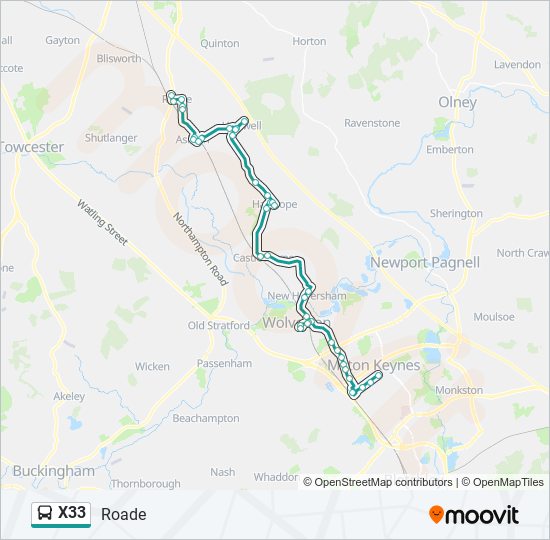 X33 Bus Line Map