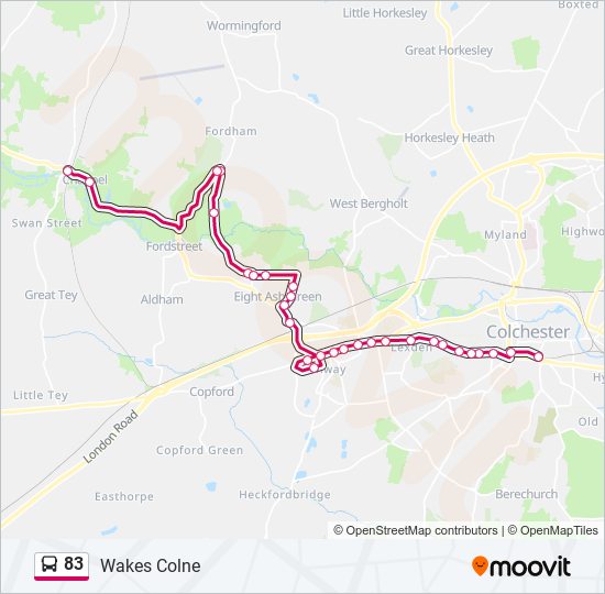 83 Bus Line Map