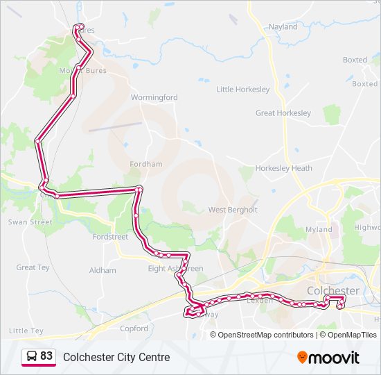 83 Route: Schedules, Stops & Maps - Colchester City Centre (Updated)