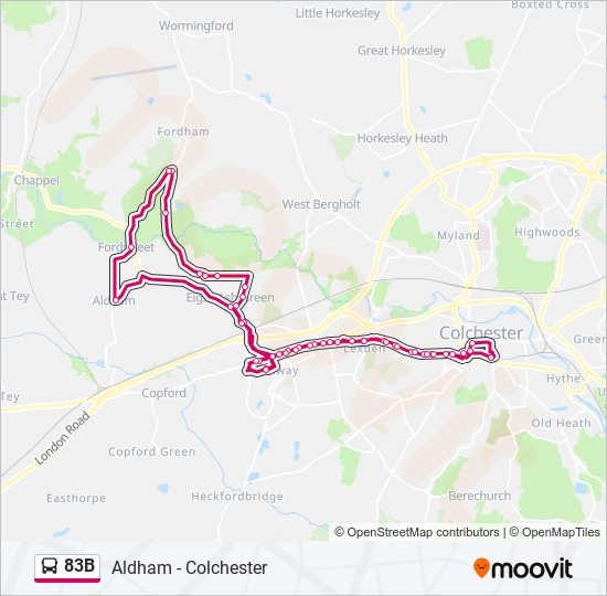 83B bus Line Map