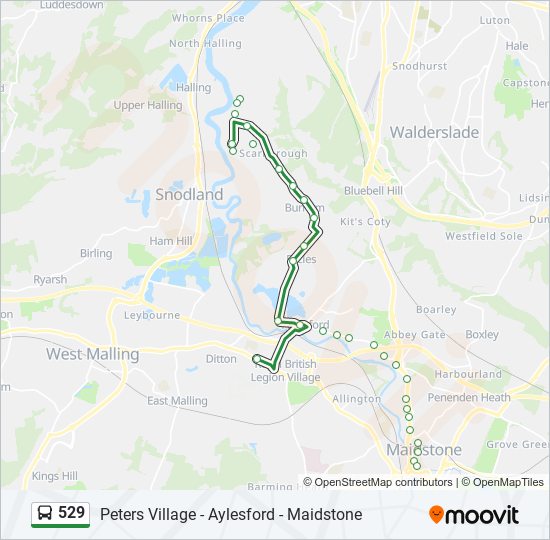 529 bus Line Map