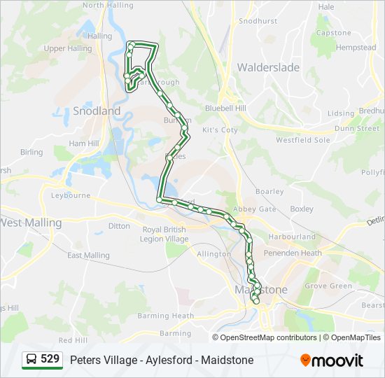 529 bus Line Map