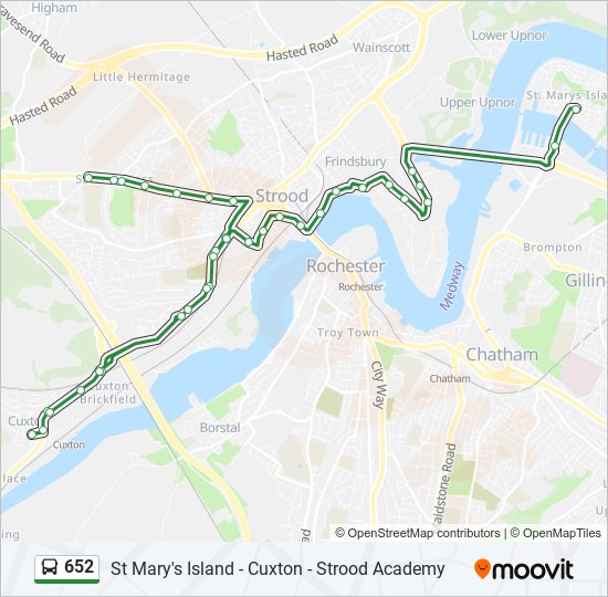 652 bus Line Map