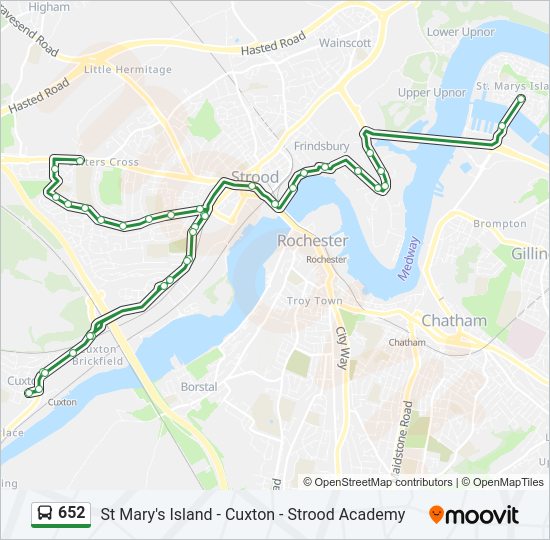 652 Bus Line Map