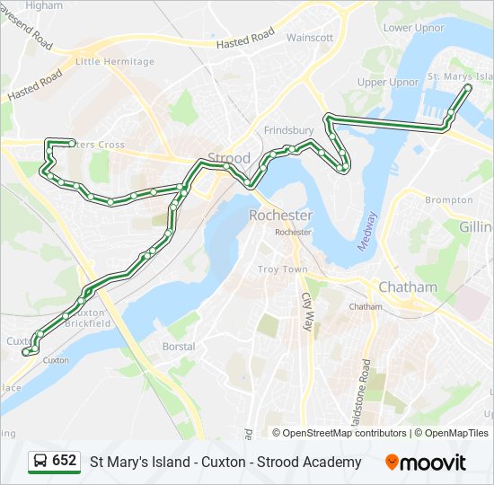 652 bus Line Map