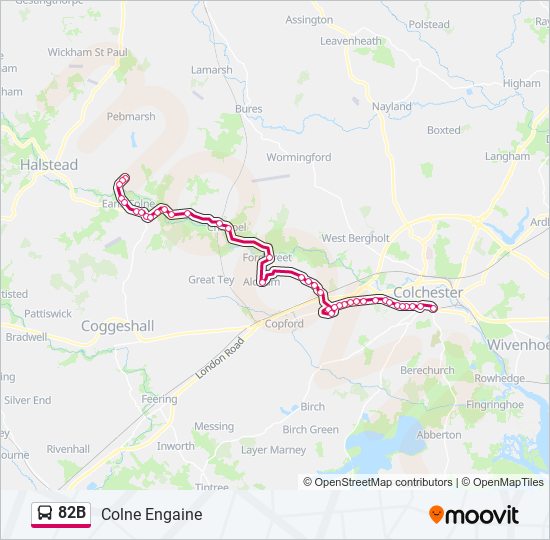 82B bus Line Map