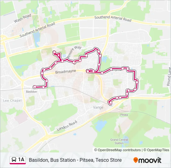 1A Bus Line Map