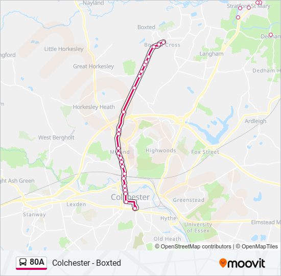 80A Bus Line Map
