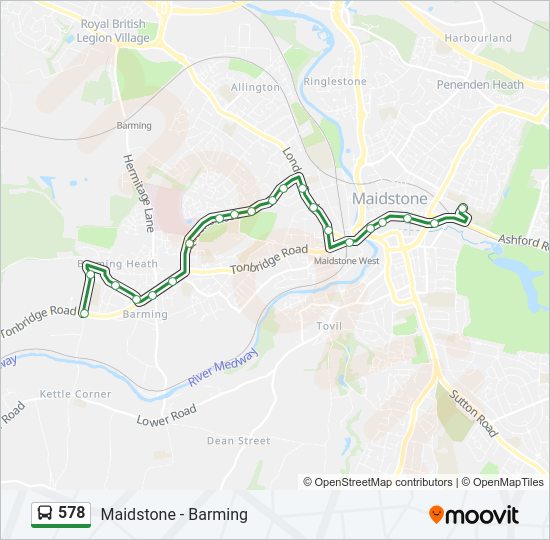 578 Bus Line Map