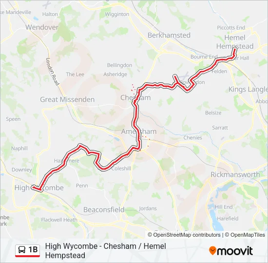 1B Bus Line Map