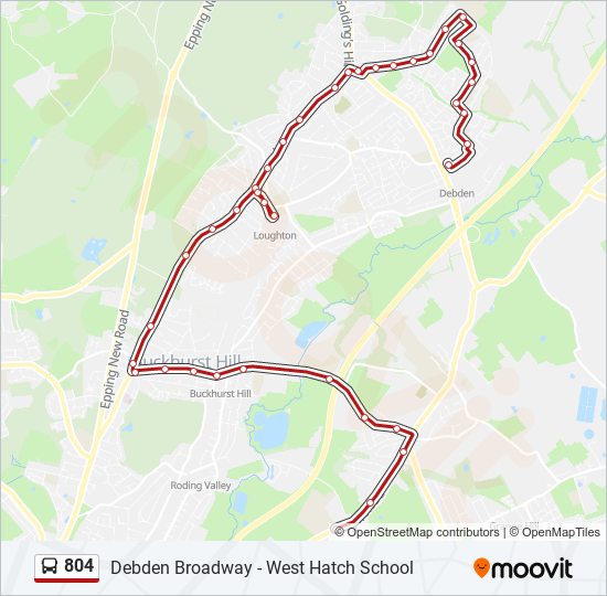 804 Route: Schedules, Stops & Maps - Debden (Updated)