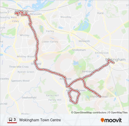 3 Route: Schedules, Stops & Maps - Wokingham Town Centre (Updated)