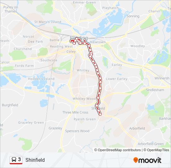 3 Route: Schedules, Stops & Maps - Shinfield (Updated)