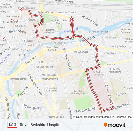 3 bus Line Map