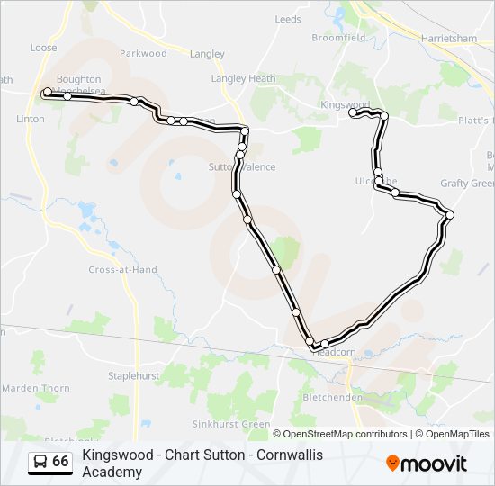 66 Bus Line Map