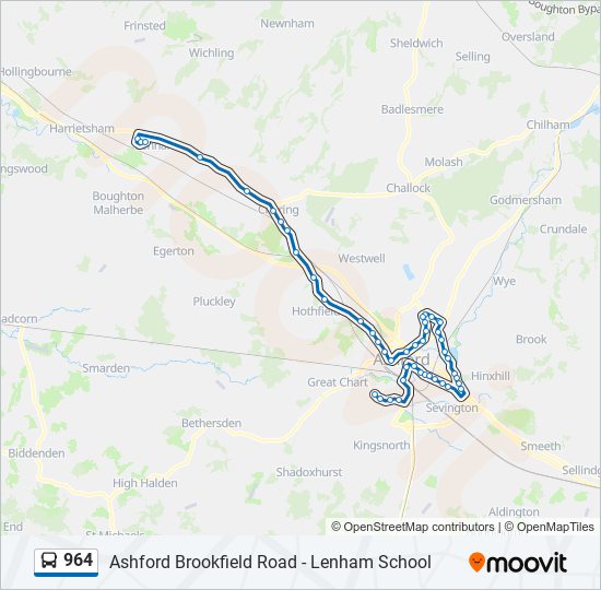 964 bus Line Map