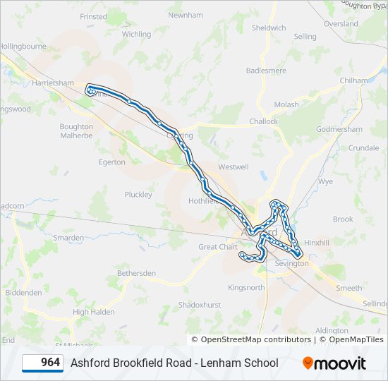 964 Route: Schedules, Stops & Maps - Lenham (Updated)