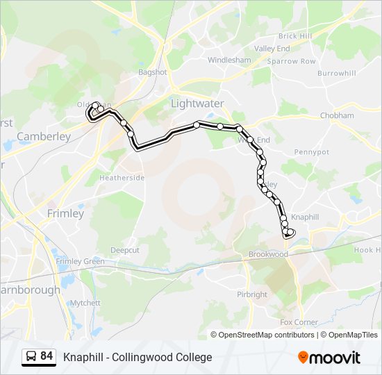 84 bus Line Map