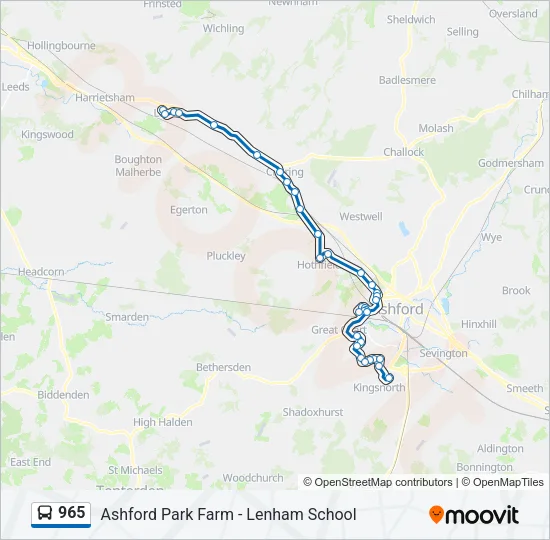 965 Bus Line Map