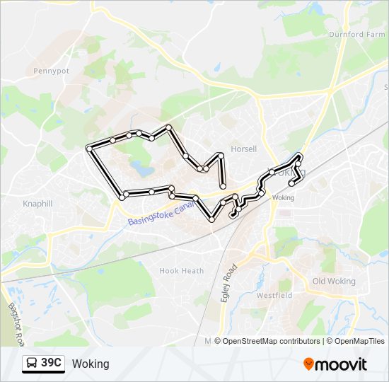 39c Route Schedules, Stops & Maps Woking (Updated)