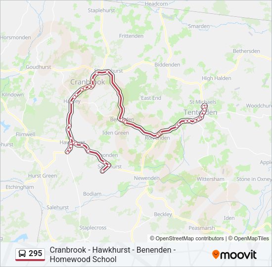 295 Bus Line Map