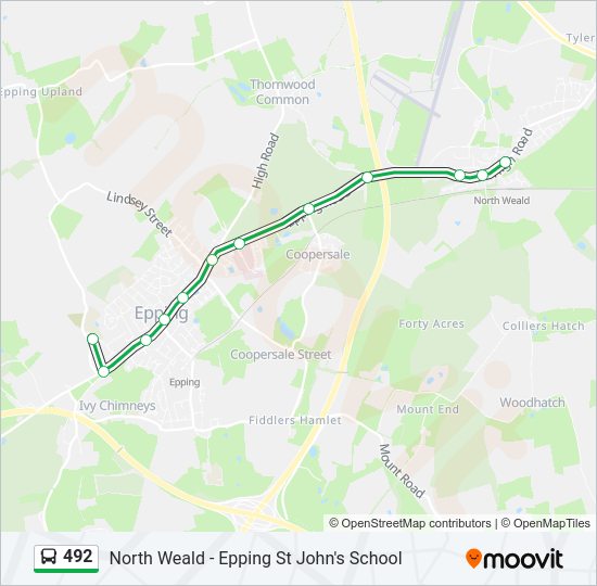 492 Bus Line Map