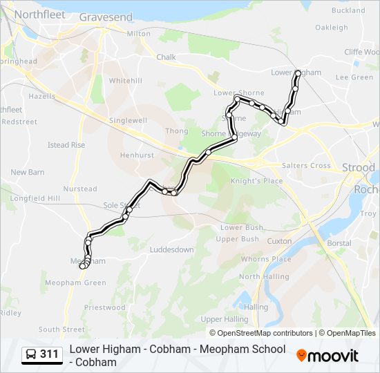 311 Bus Line Map