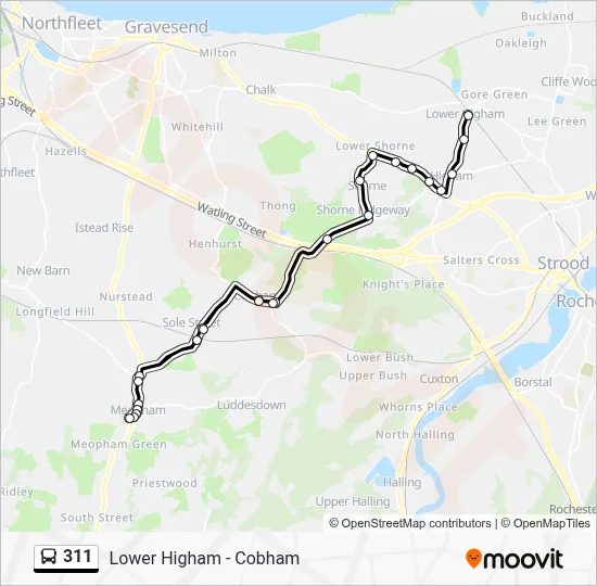 311 Route: Schedules, Stops & Maps - Cobham (Updated)