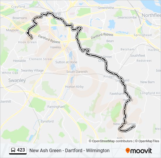 423 Bus Line Map