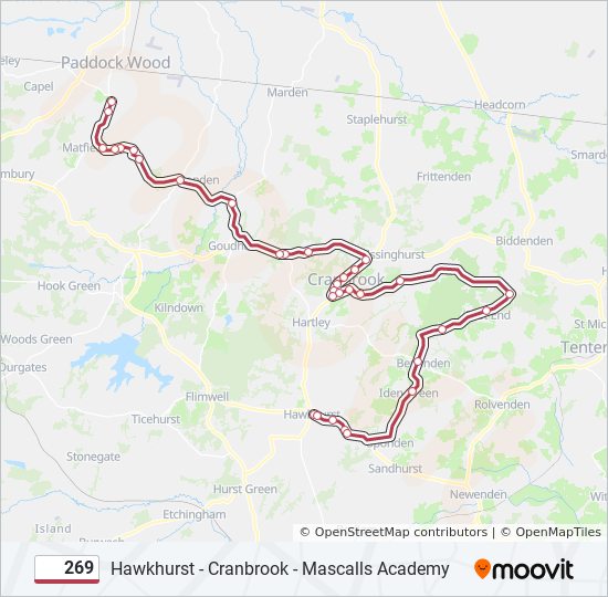 269 Route Schedules, Stops & Maps Paddock Wood (Updated)