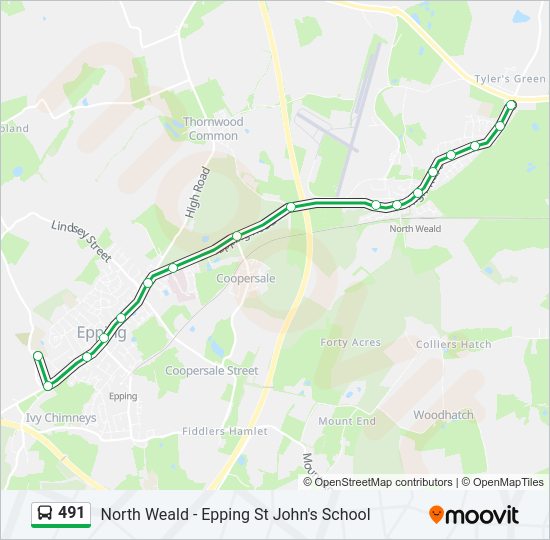 491 Bus Line Map