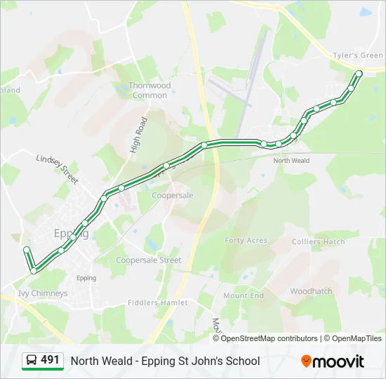 491 Bus Line Map