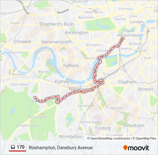 170 Bus Line Map
