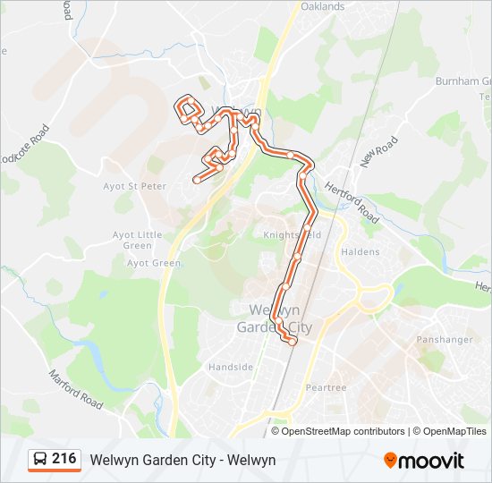 216 Bus Line Map