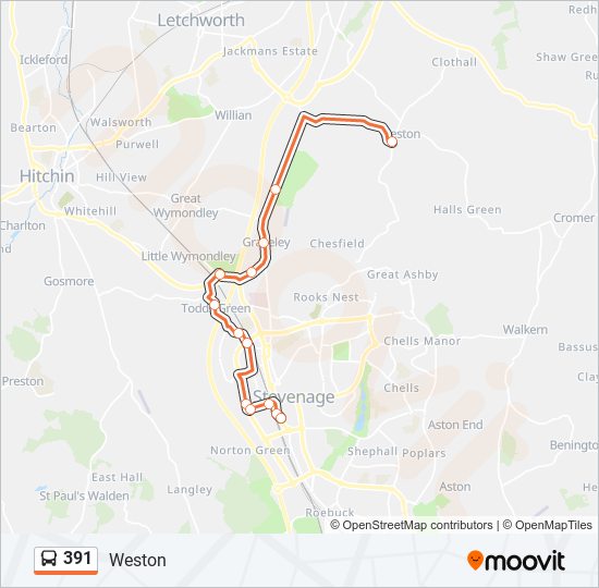 391 bus Line Map