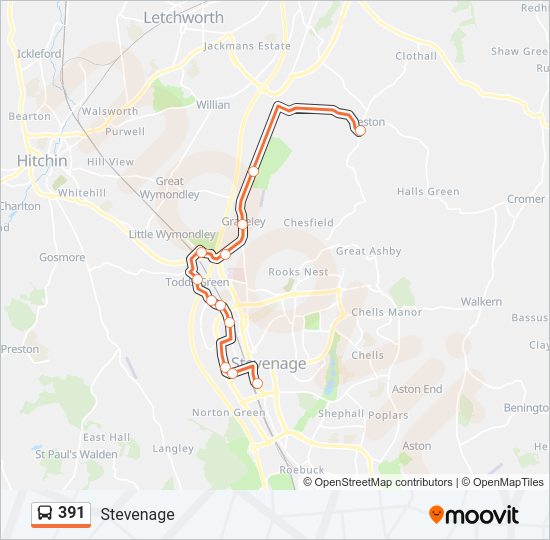 391 Bus Line Map