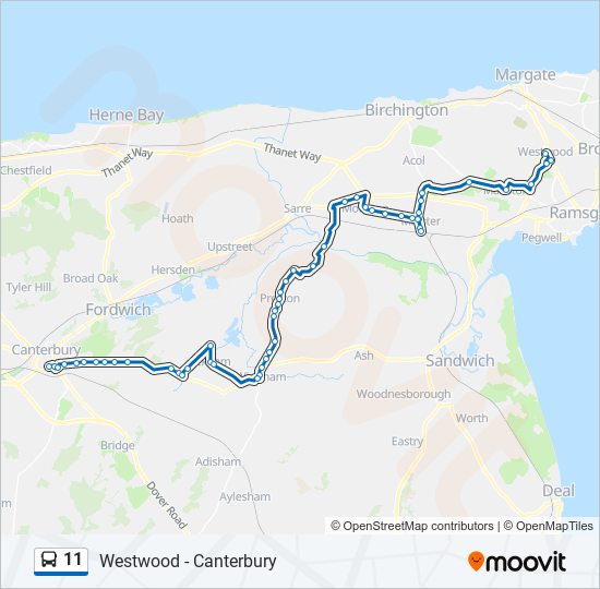 11 bus Line Map