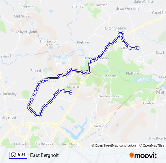 Route Schedules Stops Maps East Bergholt Updated