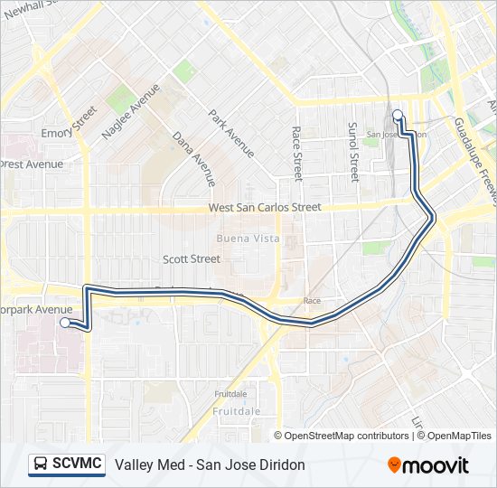 SCVMC bus Line Map