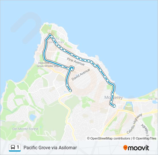 Mapa de 1 de autobús