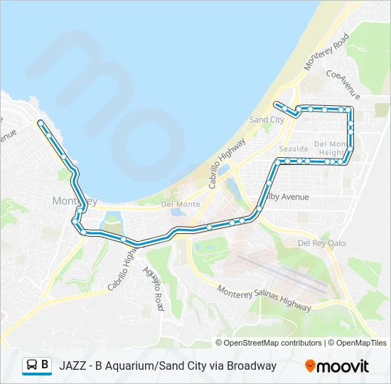 B Bus Line Map