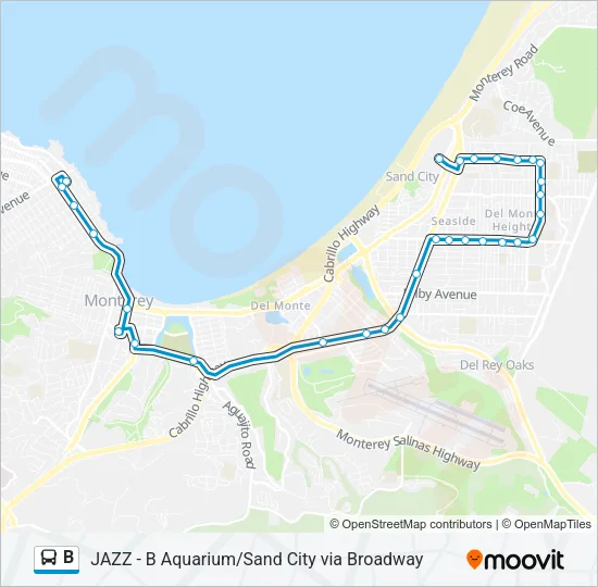 B Bus Line Map