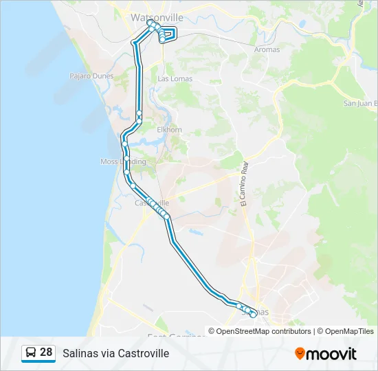 28 Bus Line Map