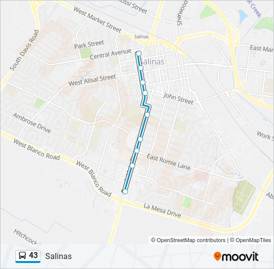 Mapa de 43 de autobús