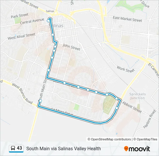 43 Bus Line Map