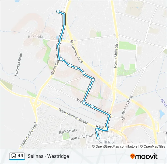44 Bus Line Map